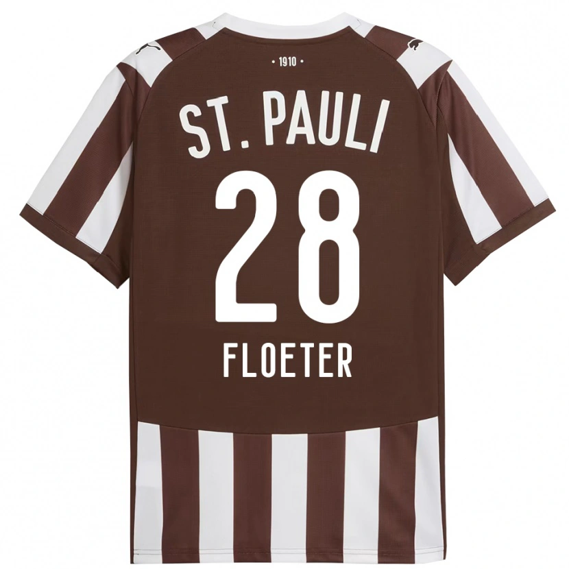 Danxen Børn Joline Floeter #28 Kaffe Hvid Hjemmebane Spillertrøjer 2025/26 Trøje T-Shirt