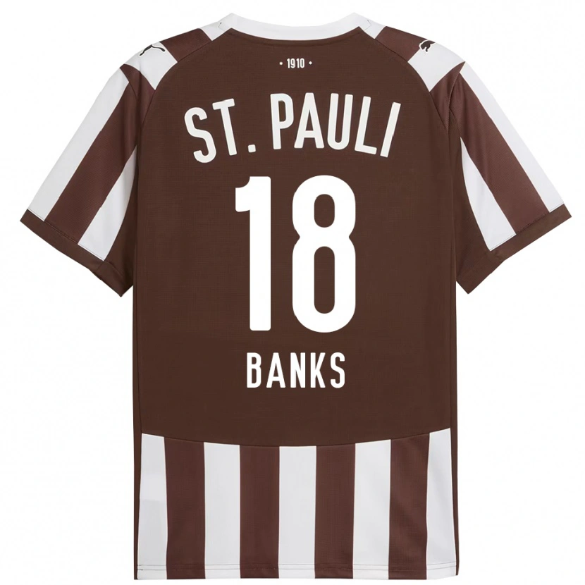 Danxen Børn Scott Banks #18 Kaffe Hvid Hjemmebane Spillertrøjer 2025/26 Trøje T-Shirt