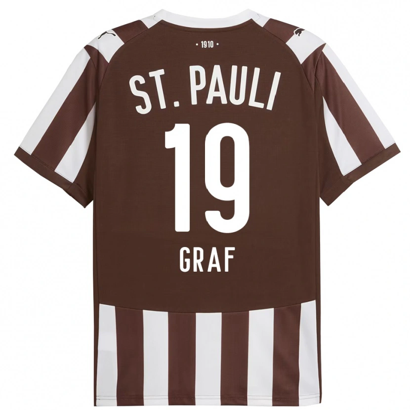 Danxen Børn Alexander Graf #19 Kaffe Hvid Hjemmebane Spillertrøjer 2025/26 Trøje T-Shirt