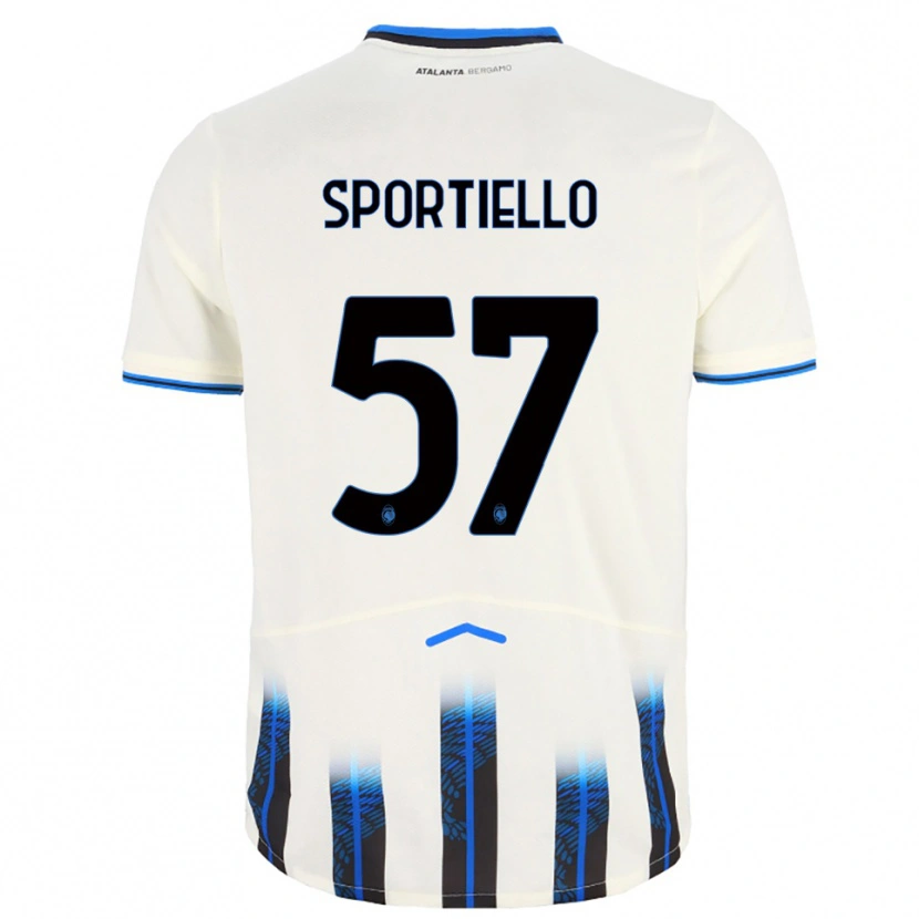 Danxen Børn Marco Sportiello #57 Hvid Blå Udebane Spillertrøjer 2025/26 Trøje T-Shirt
