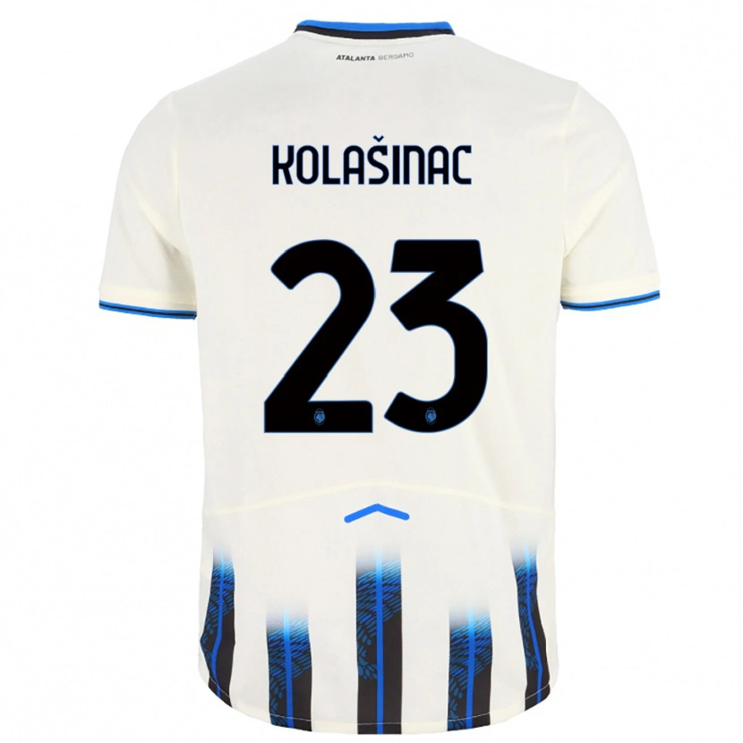 Danxen Børn Sead Kolasinac #23 Hvid Blå Udebane Spillertrøjer 2025/26 Trøje T-Shirt