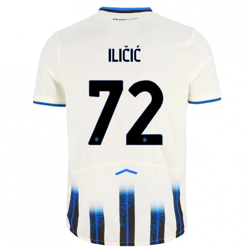 Danxen Børn Josip Ilicic #72 Hvid Blå Udebane Spillertrøjer 2025/26 Trøje T-Shirt