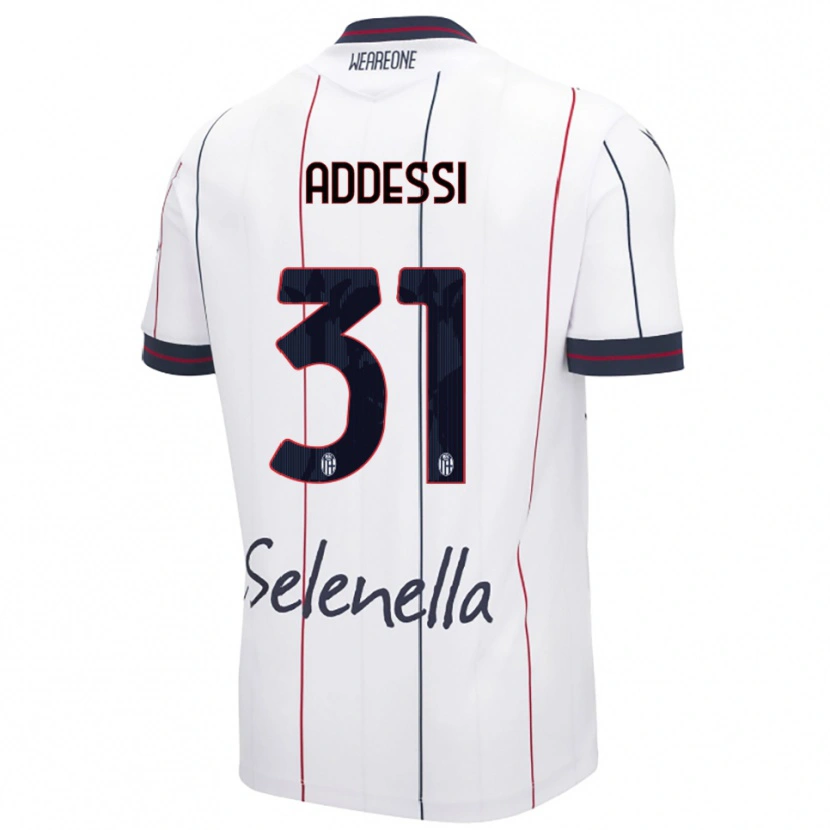 Danxen Børn Simone Addessi #31 Hvid Kongeblå Udebane Spillertrøjer 2025/26 Trøje T-Shirt