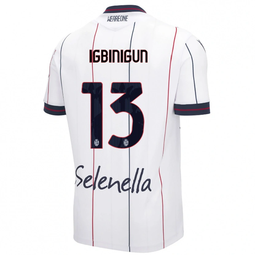 Danxen Børn James Igbinigun #13 Hvid Kongeblå Udebane Spillertrøjer 2025/26 Trøje T-Shirt