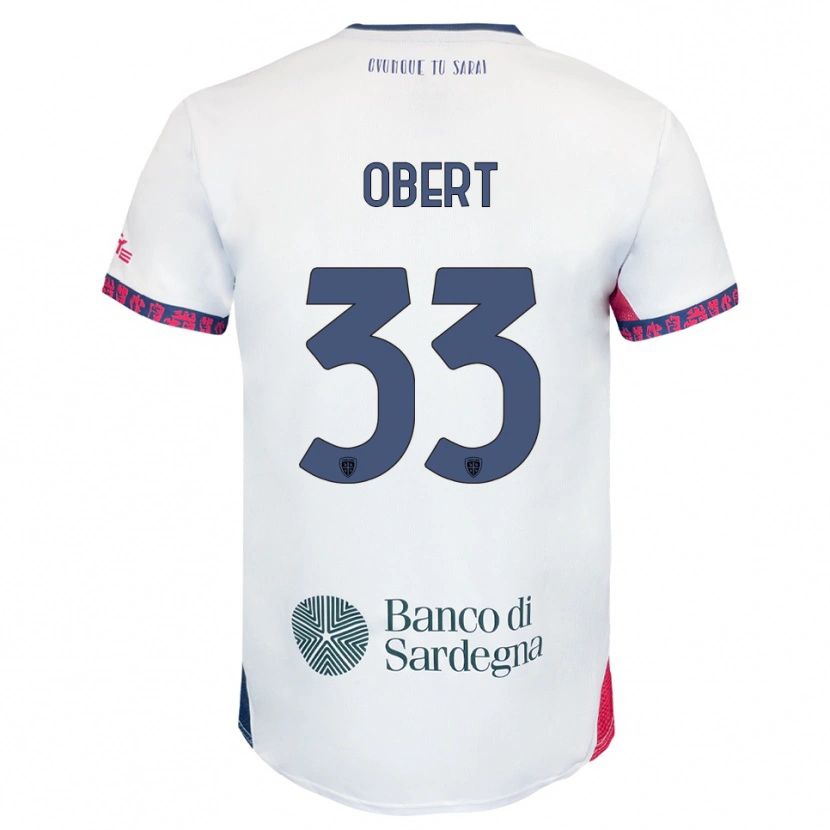 Danxen Børn Adam Obert #33 Hvid Navy Rød Udebane Spillertrøjer 2025/26 Trøje T-Shirt