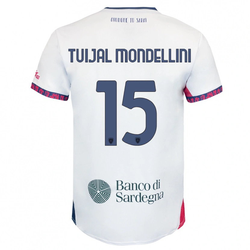 Danxen Børn Luca Tuijai Mondellini #15 Hvid Navy Rød Udebane Spillertrøjer 2025/26 Trøje T-Shirt