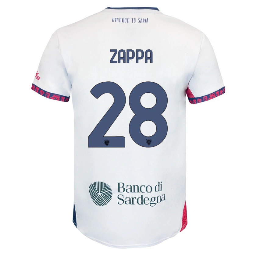 Danxen Børn Gabriele Zappa #28 Hvid Navy Rød Udebane Spillertrøjer 2025/26 Trøje T-Shirt