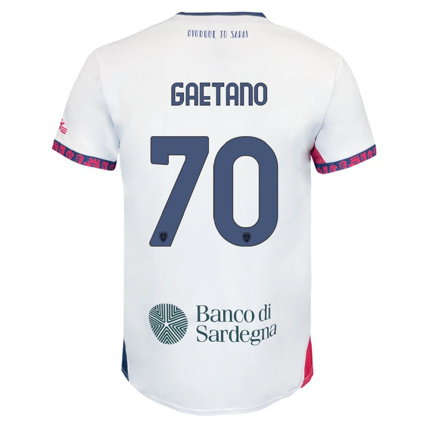 Danxen Børn Gianluca Gaetano #70 Hvid Navy Rød Udebane Spillertrøjer 2025/26 Trøje T-Shirt