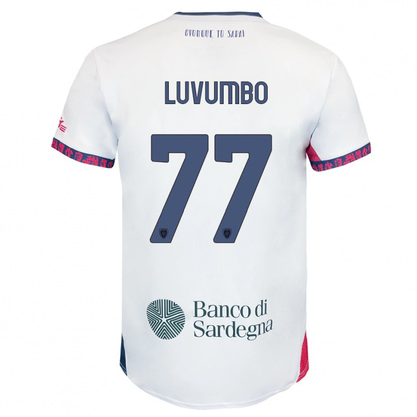Danxen Børn Zito Luvumbo #77 Hvid Navy Rød Udebane Spillertrøjer 2025/26 Trøje T-Shirt