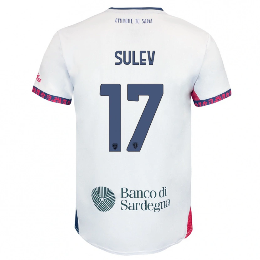 Danxen Børn Ivan Sulev #17 Hvid Navy Rød Udebane Spillertrøjer 2025/26 Trøje T-Shirt