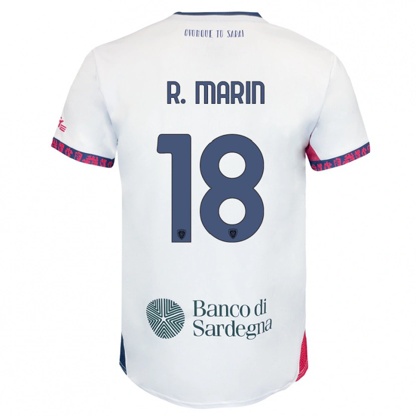 Danxen Børn Răzvan Marin #18 Hvid Navy Rød Udebane Spillertrøjer 2025/26 Trøje T-Shirt
