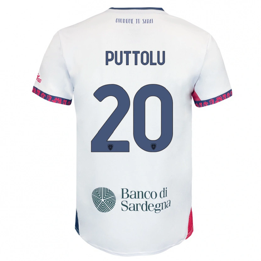 Danxen Børn Diego Puttolu #20 Hvid Navy Rød Udebane Spillertrøjer 2025/26 Trøje T-Shirt