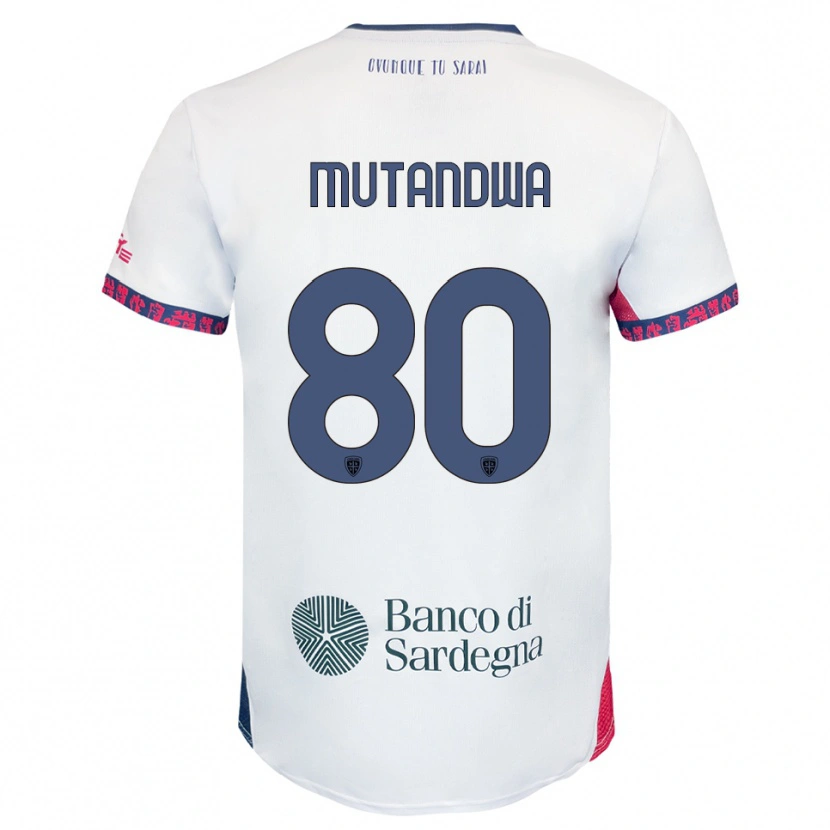 Danxen Børn Kingstone Mutandwa #80 Hvid Navy Rød Udebane Spillertrøjer 2025/26 Trøje T-Shirt