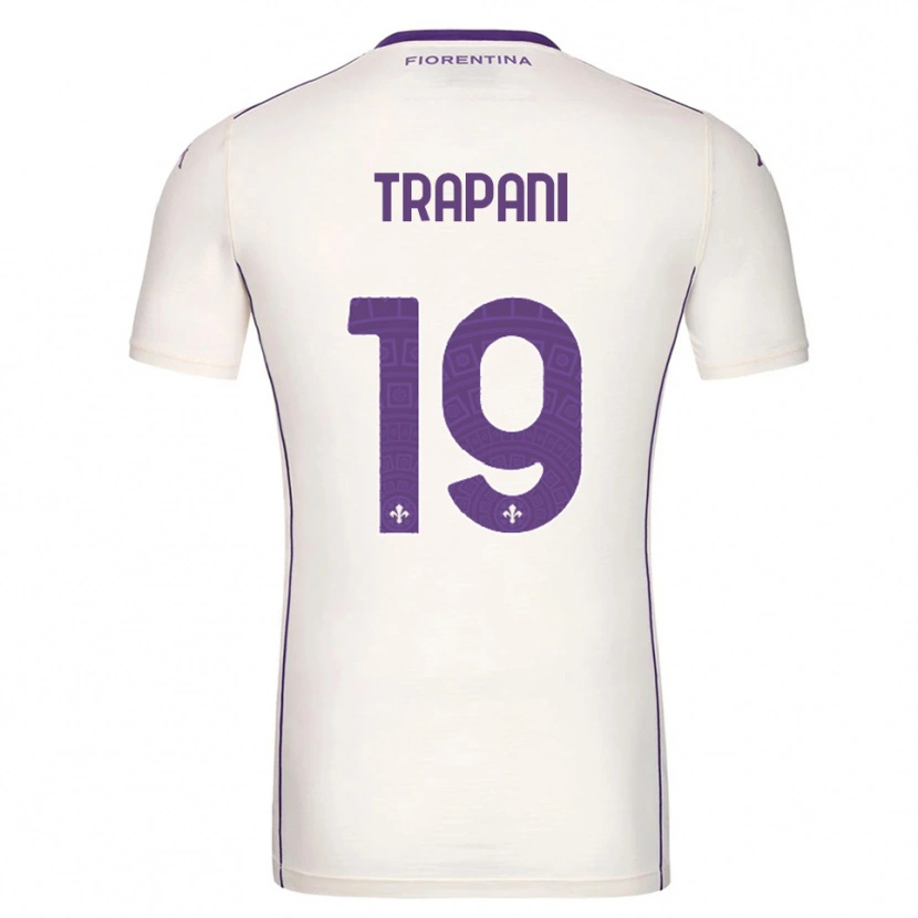 Danxen Børn Niccolò Trapani #19 Hvid Lilla Rød Udebane Spillertrøjer 2025/26 Trøje T-Shirt