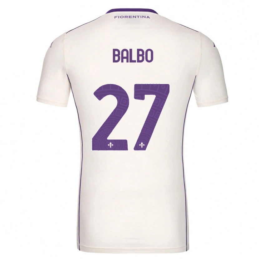 Danxen Børn Luis Balbo #27 Hvid Lilla Rød Udebane Spillertrøjer 2025/26 Trøje T-Shirt