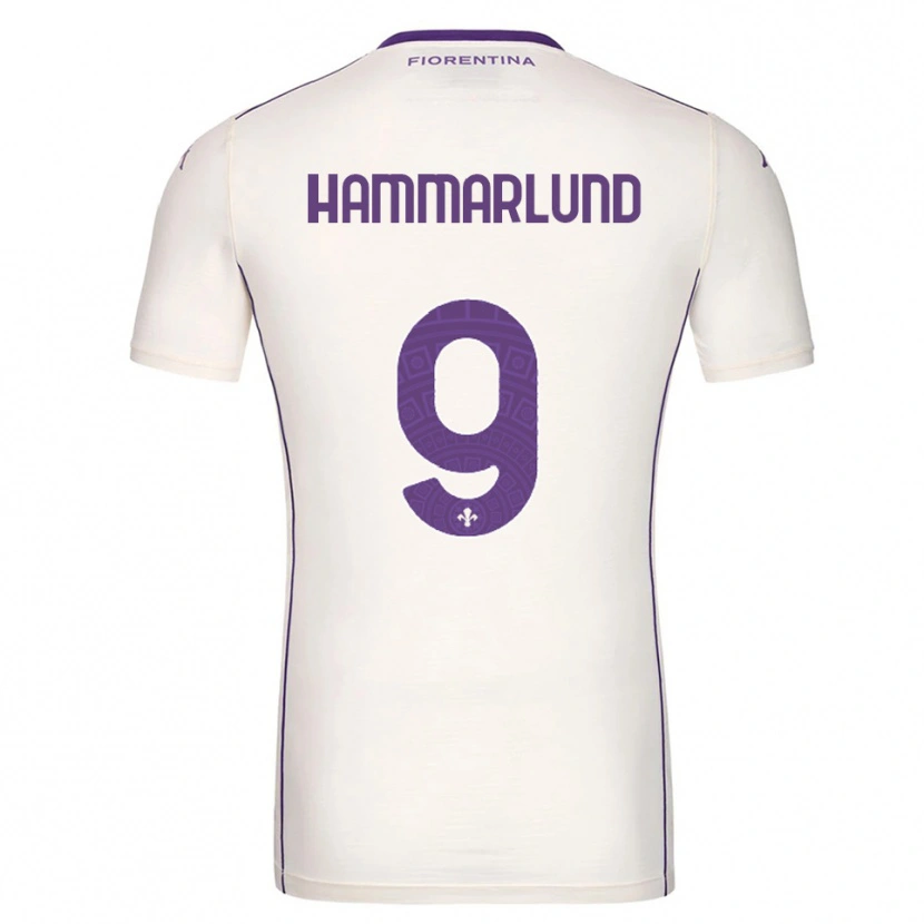 Danxen Børn Pauline Hammarlund #9 Hvid Lilla Rød Udebane Spillertrøjer 2025/26 Trøje T-Shirt
