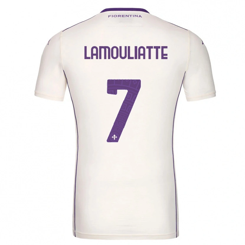 Danxen Børn Hugo Lamouliatte #7 Hvid Lilla Rød Udebane Spillertrøjer 2025/26 Trøje T-Shirt