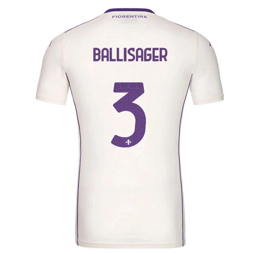 Danxen Børn Stine Ballisager Pedersen #3 Hvid Lilla Rød Udebane Spillertrøjer 2025/26 Trøje T-Shirt