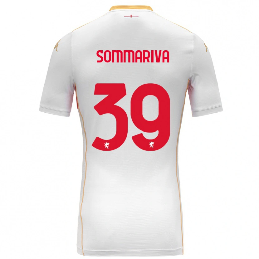 Danxen Børn Daniele Sommariva #39 Hvid Rød Udebane Spillertrøjer 2025/26 Trøje T-Shirt