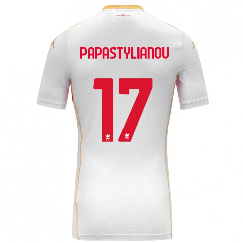 Danxen Børn Lysandros Andreas Papastylianou #17 Hvid Rød Udebane Spillertrøjer 2025/26 Trøje T-Shirt
