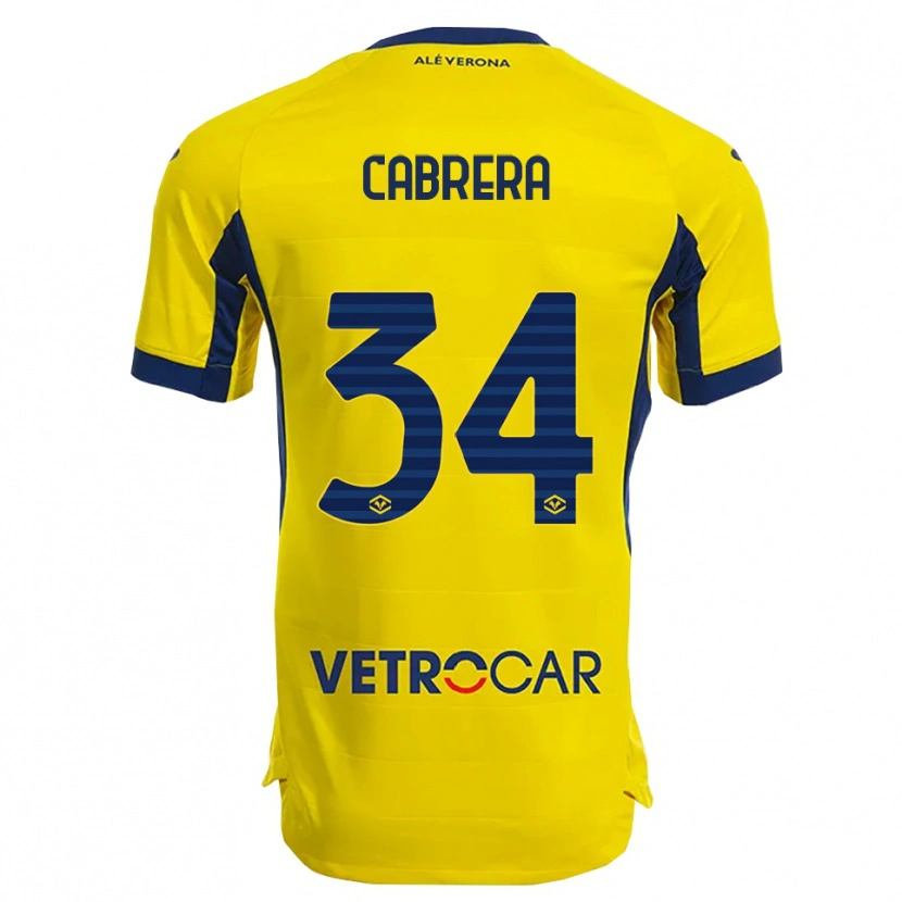 Danxen Børn Ilena Cabrera #34 Gul Navy Udebane Spillertrøjer 2025/26 Trøje T-Shirt
