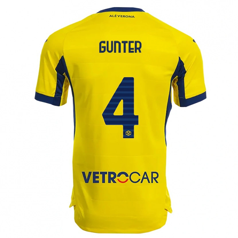 Danxen Børn Koray Günter #4 Gul Navy Udebane Spillertrøjer 2025/26 Trøje T-Shirt