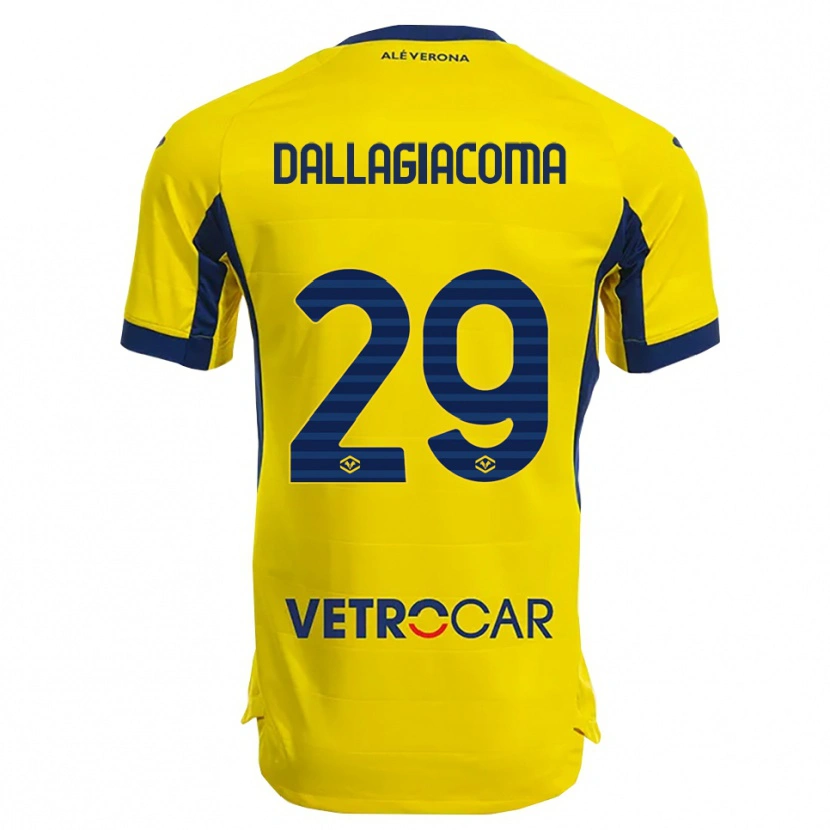 Danxen Børn Stefania Dallagiacoma #29 Gul Navy Udebane Spillertrøjer 2025/26 Trøje T-Shirt