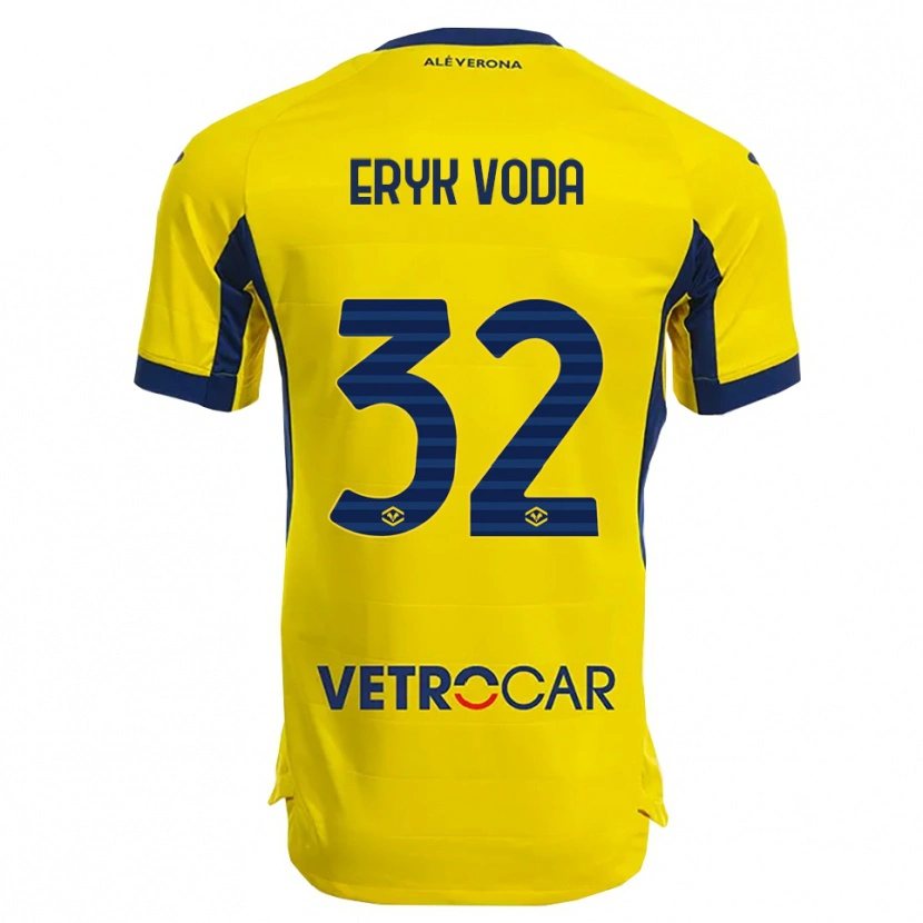 Danxen Børn Eryk Vodă #32 Gul Navy Udebane Spillertrøjer 2025/26 Trøje T-Shirt