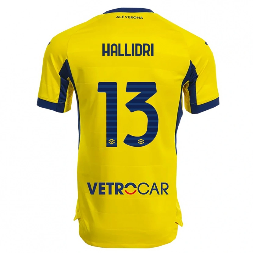 Danxen Børn Fabian Hallidri #13 Gul Navy Udebane Spillertrøjer 2025/26 Trøje T-Shirt