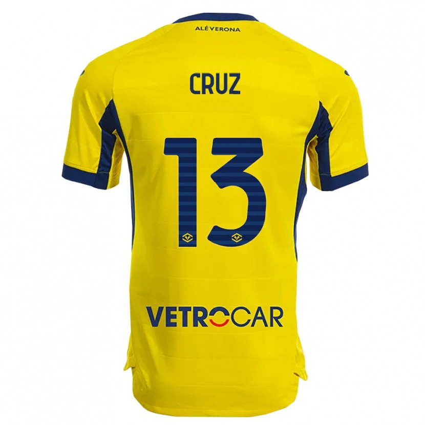 Danxen Børn Juan Manuel Cruz #13 Gul Navy Udebane Spillertrøjer 2025/26 Trøje T-Shirt