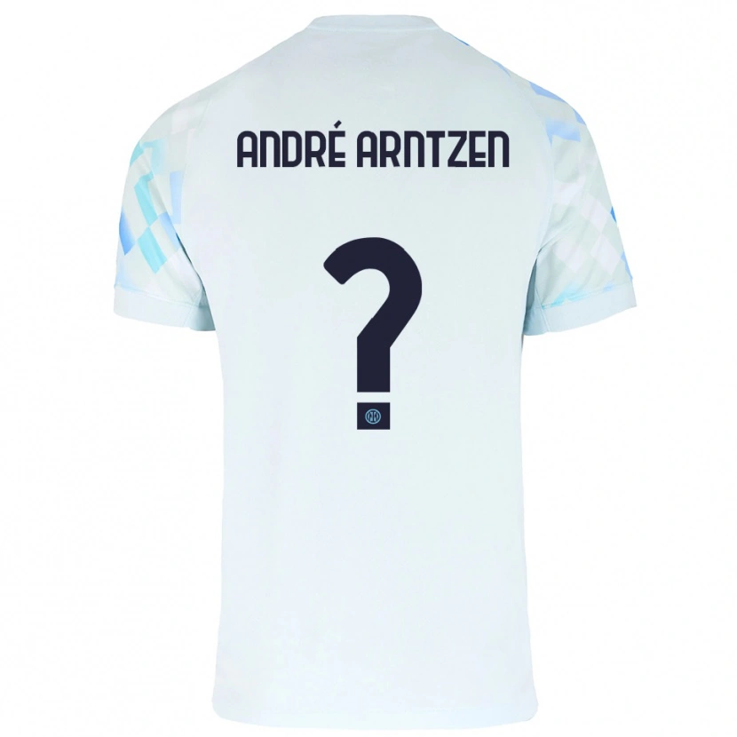 Danxen Børn Matheo André Arntzen #0 Hvid Blå Udebane Spillertrøjer 2025/26 Trøje T-Shirt