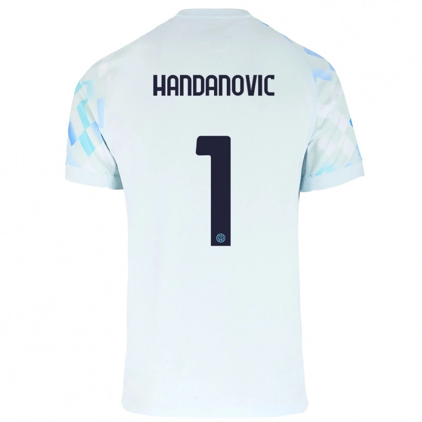 Danxen Børn Samir Handanovic #1 Hvid Blå Udebane Spillertrøjer 2025/26 Trøje T-Shirt