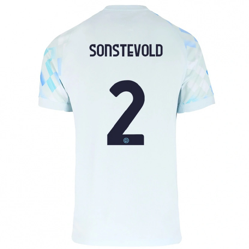 Danxen Børn Anja Sonstevold #2 Hvid Blå Udebane Spillertrøjer 2025/26 Trøje T-Shirt