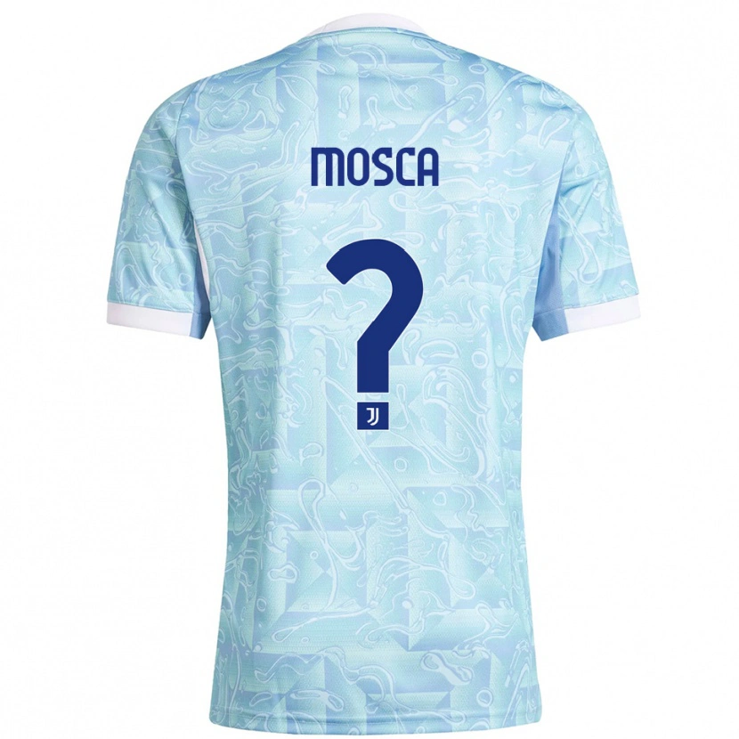 Danxen Børn Guglielmo Mosca #0 Lyseblå Gul Udebane Spillertrøjer 2025/26 Trøje T-Shirt