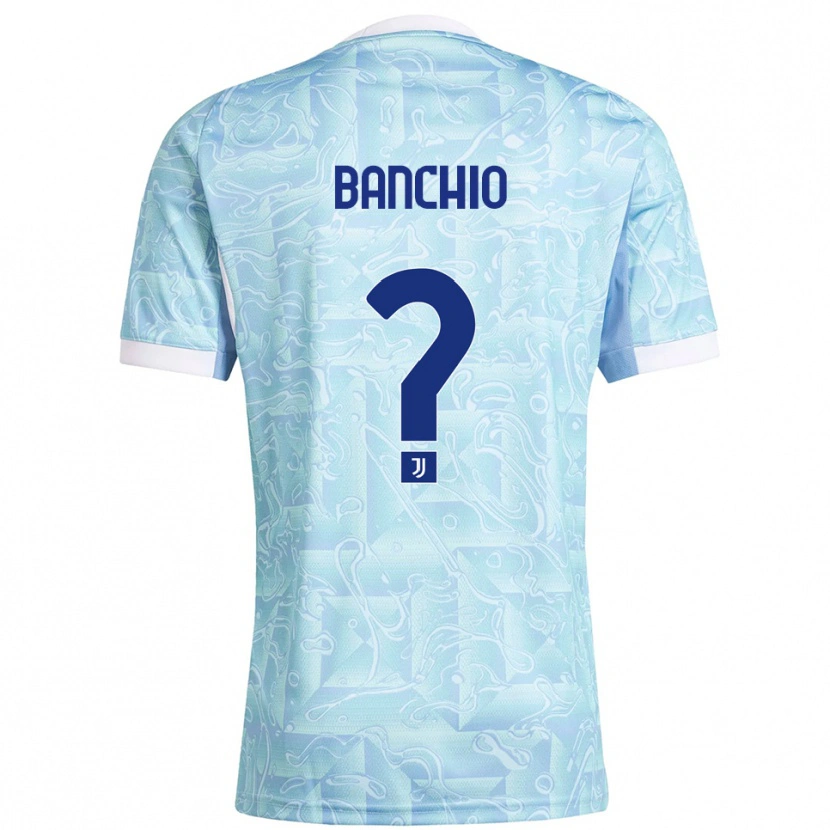 Danxen Børn Gianluca Banchio #0 Lyseblå Gul Udebane Spillertrøjer 2025/26 Trøje T-Shirt