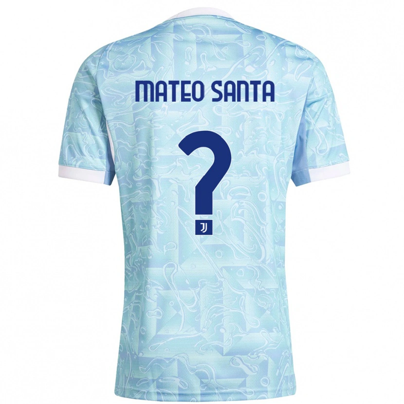 Danxen Børn Mateo Santa Maria #0 Lyseblå Gul Udebane Spillertrøjer 2025/26 Trøje T-Shirt