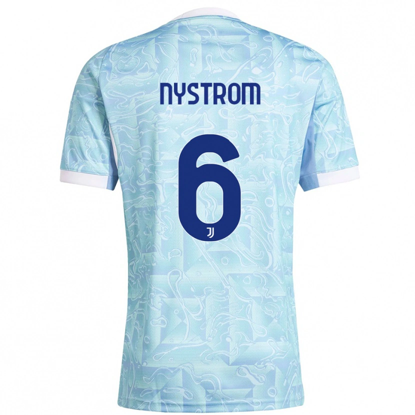 Danxen Børn Paulina Nyström #6 Lyseblå Gul Udebane Spillertrøjer 2025/26 Trøje T-Shirt