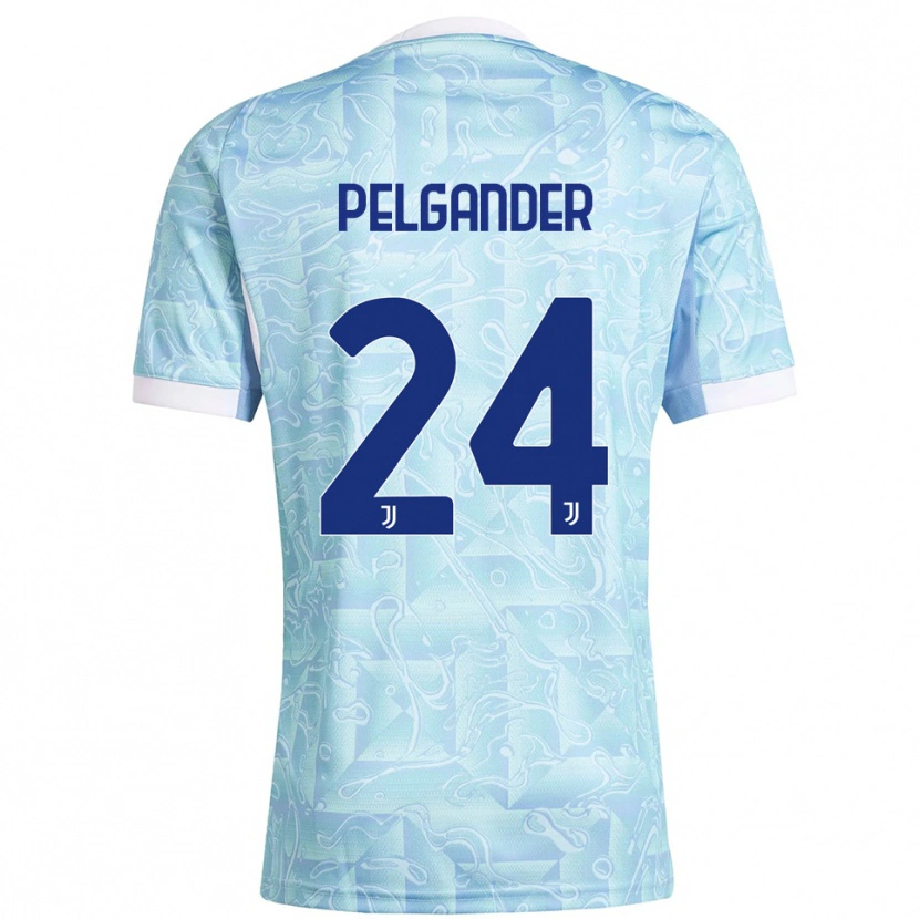 Danxen Børn Elsa Pelgander #24 Lyseblå Gul Udebane Spillertrøjer 2025/26 Trøje T-Shirt