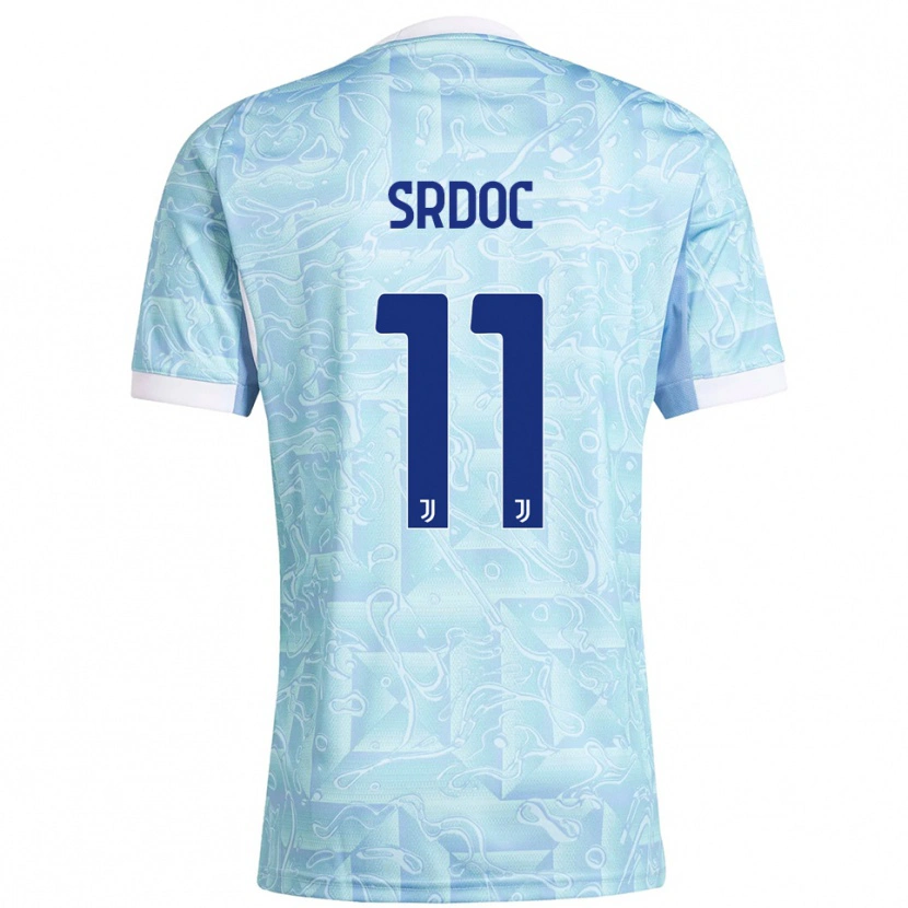 Danxen Børn Ivano Srdoc #11 Lyseblå Gul Udebane Spillertrøjer 2025/26 Trøje T-Shirt