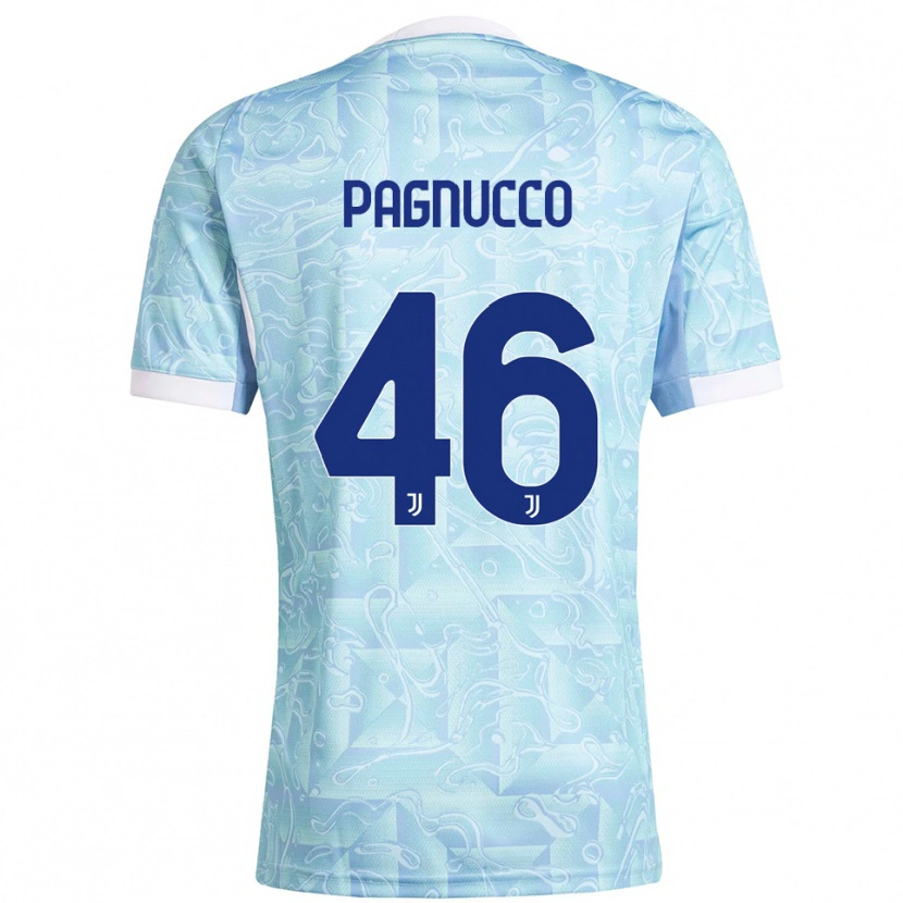 Danxen Børn Filippo Pagnucco #46 Lyseblå Gul Udebane Spillertrøjer 2025/26 Trøje T-Shirt