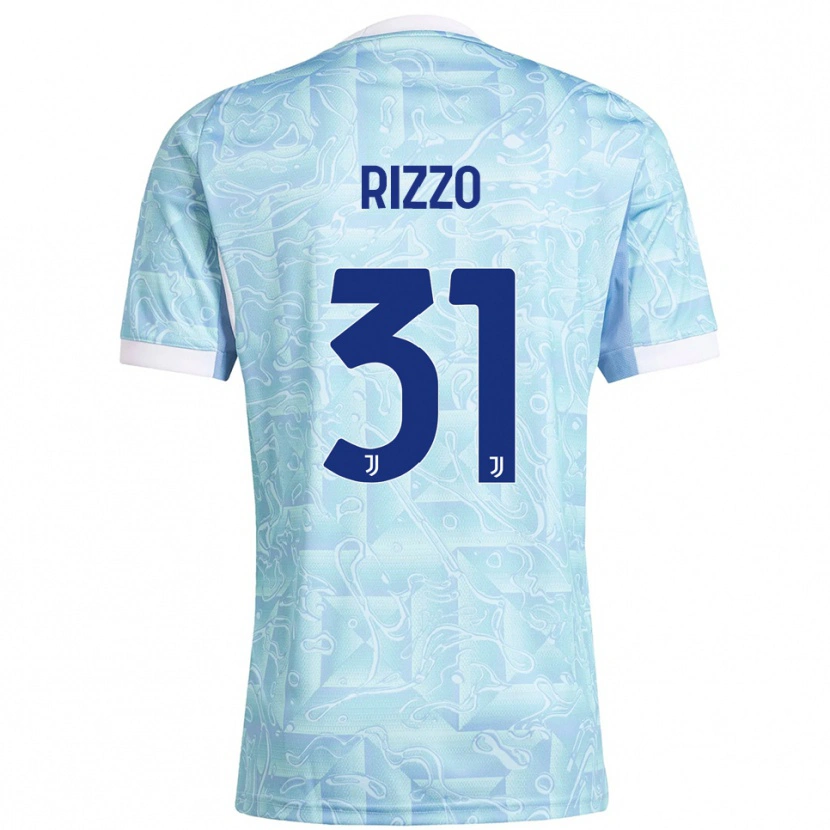 Danxen Børn Niccolò Rizzo #31 Lyseblå Gul Udebane Spillertrøjer 2025/26 Trøje T-Shirt