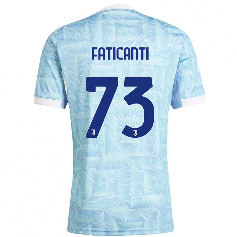 Danxen Børn Giacomo Faticanti #73 Lyseblå Gul Udebane Spillertrøjer 2025/26 Trøje T-Shirt