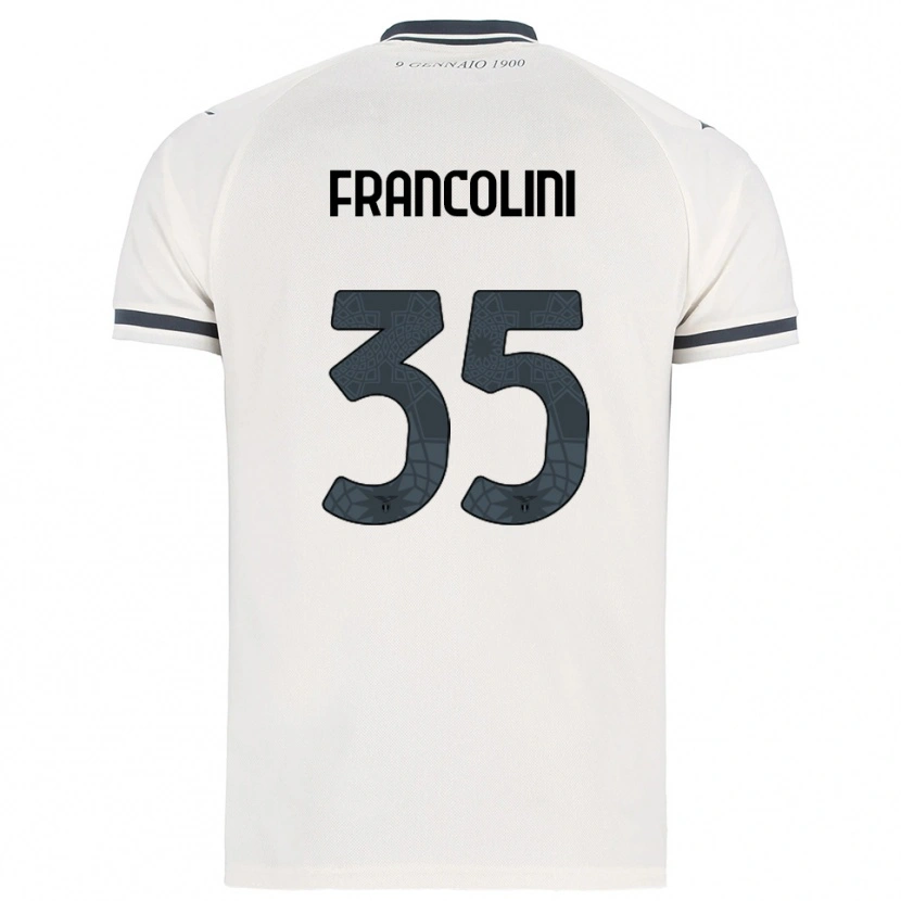 Danxen Børn Alice Francolini #35 Hvid Navy Udebane Spillertrøjer 2025/26 Trøje T-Shirt