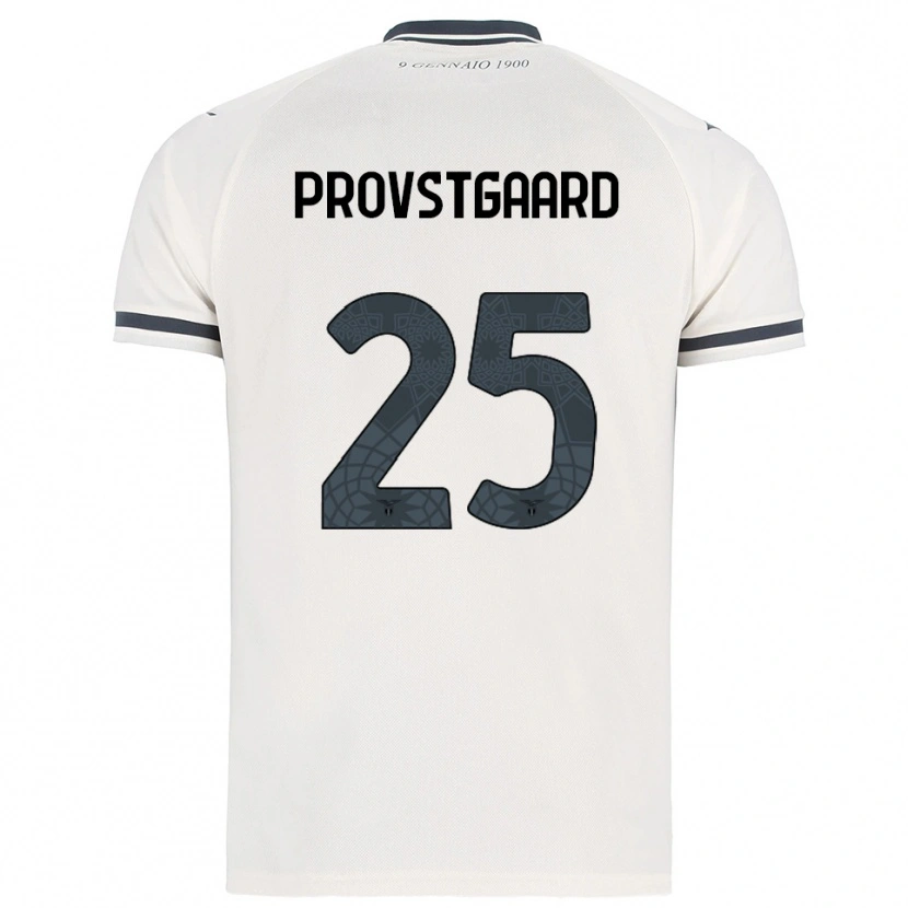 Danxen Børn Oliver Provstgaard #25 Hvid Navy Udebane Spillertrøjer 2025/26 Trøje T-Shirt