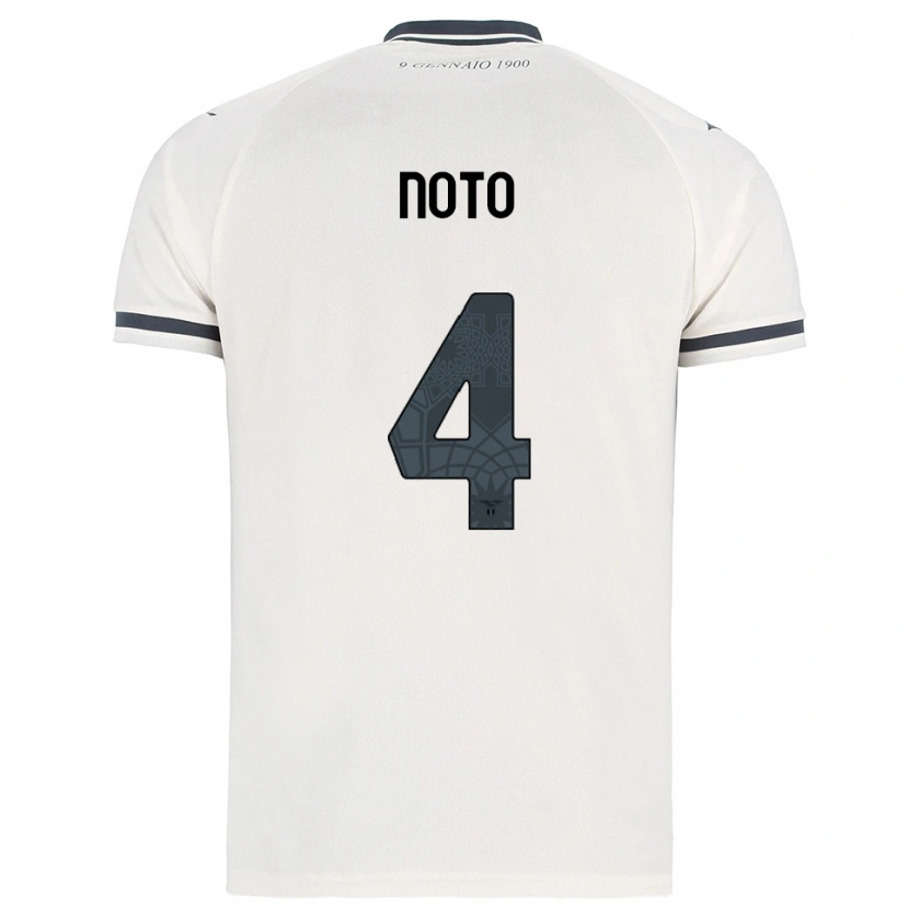 Danxen Børn Pierpaolo Noto #4 Hvid Navy Udebane Spillertrøjer 2025/26 Trøje T-Shirt