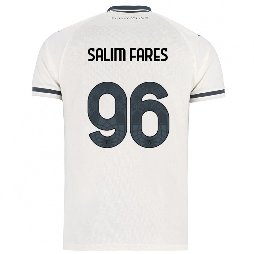 Danxen Børn Mohamed Salim Fares #96 Hvid Navy Udebane Spillertrøjer 2025/26 Trøje T-Shirt