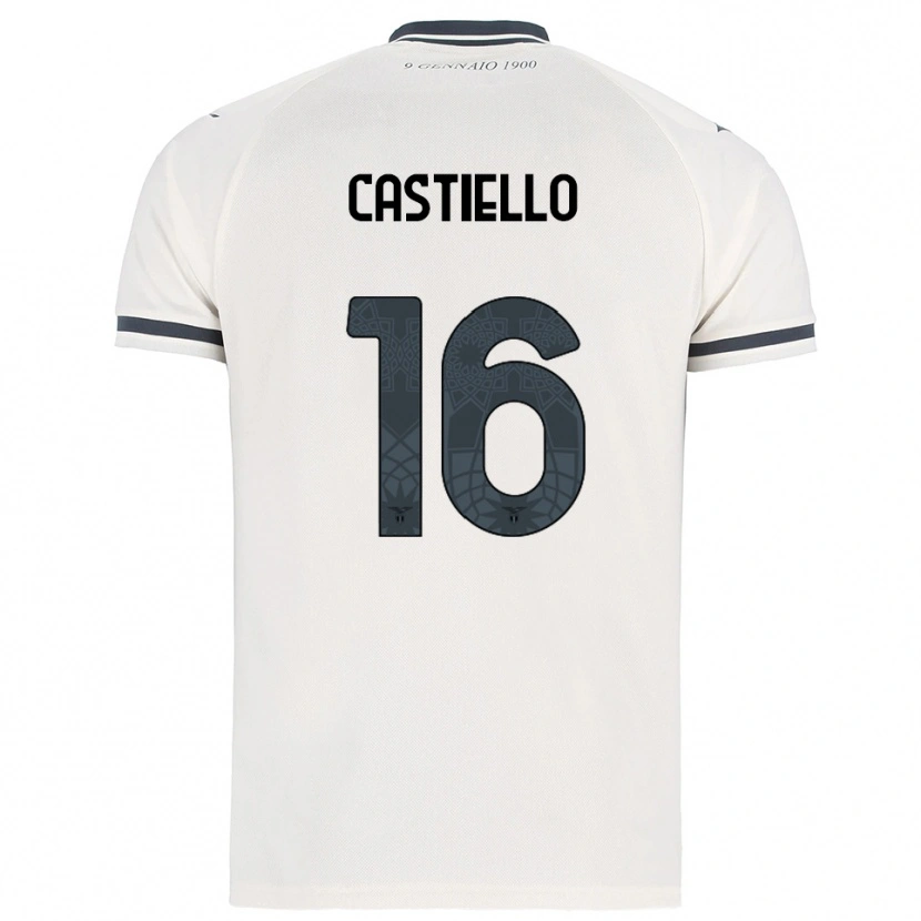 Danxen Børn Antonietta Castiello #16 Hvid Navy Udebane Spillertrøjer 2025/26 Trøje T-Shirt