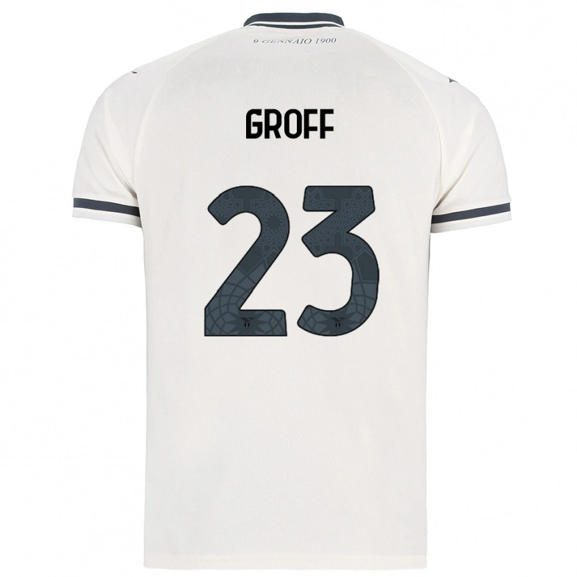 Danxen Børn Chiara Groff #23 Hvid Navy Udebane Spillertrøjer 2025/26 Trøje T-Shirt