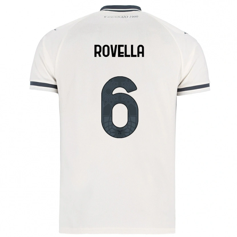 Danxen Børn Nicolò Rovella #6 Hvid Navy Udebane Spillertrøjer 2025/26 Trøje T-Shirt