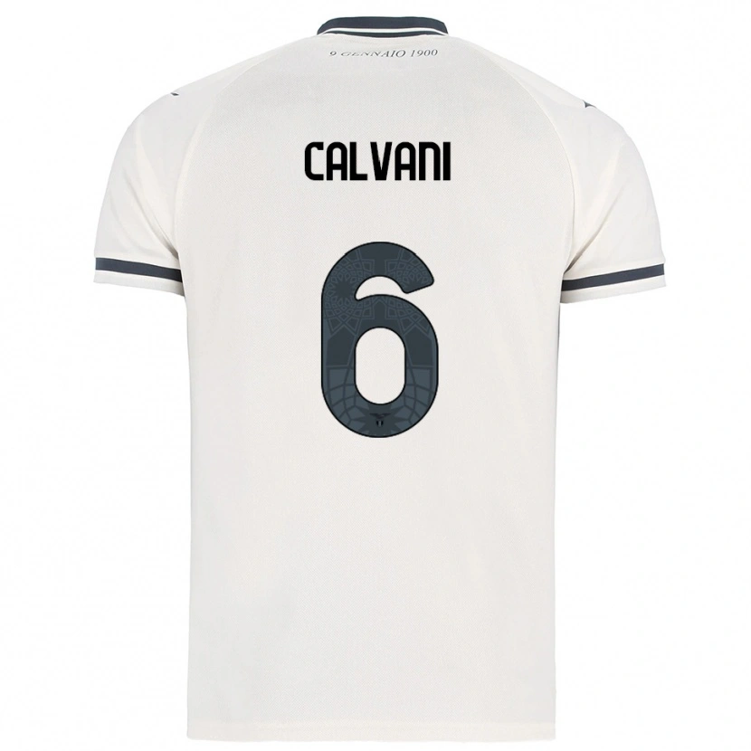 Danxen Børn Lorenzo Calvani #6 Hvid Navy Udebane Spillertrøjer 2025/26 Trøje T-Shirt